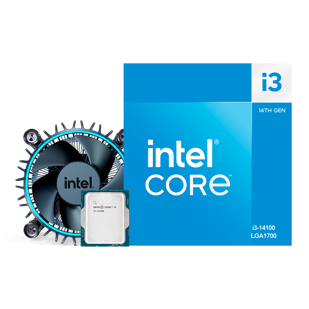 Bộ vi xử lý Intel Core i3 14100 - Turbo up to 4.7GHz - 4 Nhân 8 Luồng - 12MB - LGA 1700 Box Chính Hãng