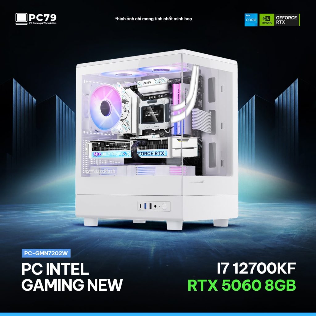 PC GAMING GMN7202W - I7 12700KF - RTX 5060 - RAM 16G