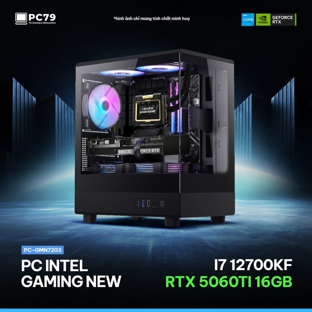 PC GAMING GMN7203 - I7 12700KF - RTX 5060TI - RAM 32G