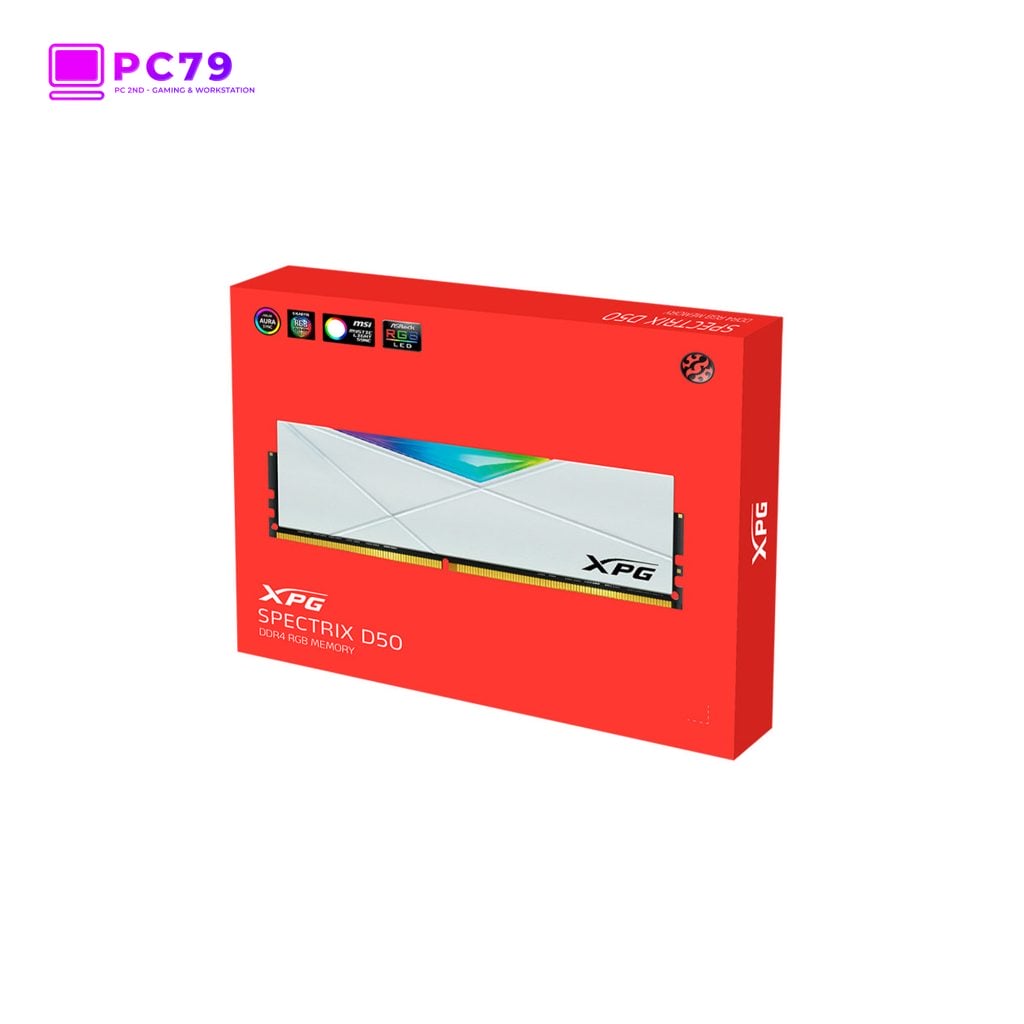 Ram PC Adata XPG Spectrix D50 8GB DDR4 3200Mhz RGB White