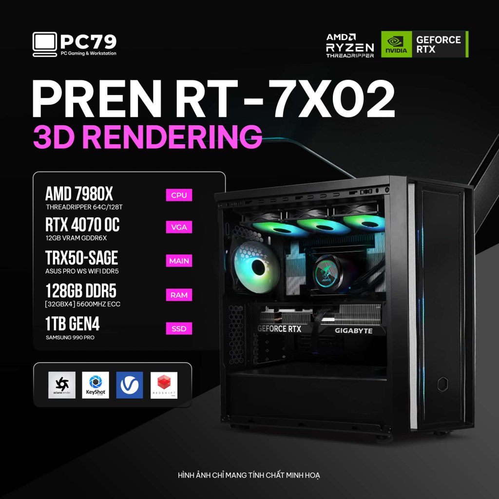 PC ĐỒ HOẠ NEW 3D RENDERING PREN RT-7X02
