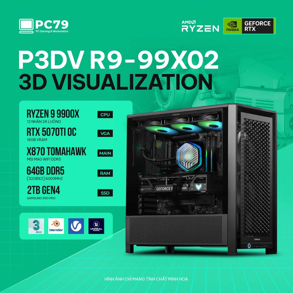 PC ĐỒ HOẠ NEW 3D VISUALIZATION P3DV R9-99X02