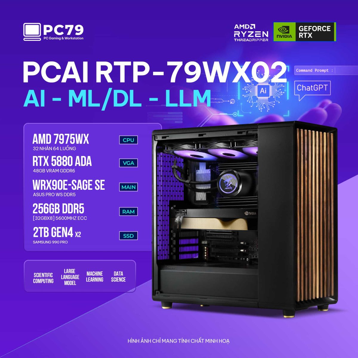 PC ĐỒ HOẠ NEW AI MACHINE LEARNING PCAI RTP-79WX02