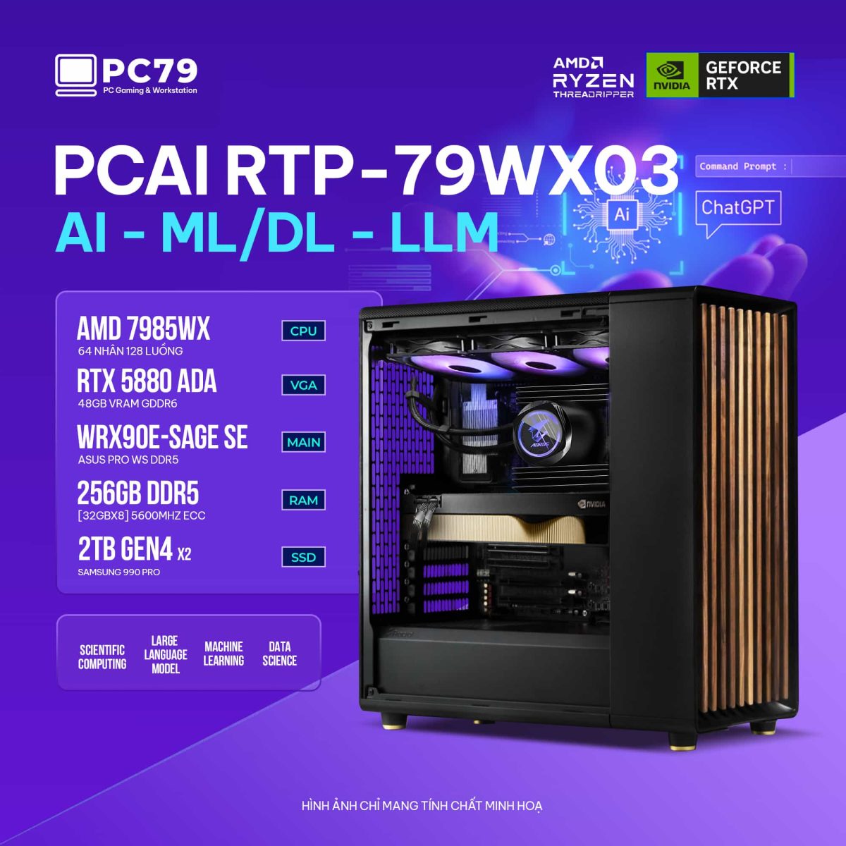 PC ĐỒ HOẠ NEW AI MACHINE LEARNING PCAI RTP-79WX03
