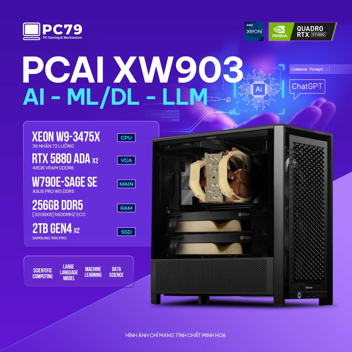PC ĐỒ HOẠ NEW AI MACHINE LEARNING PCAI XW903