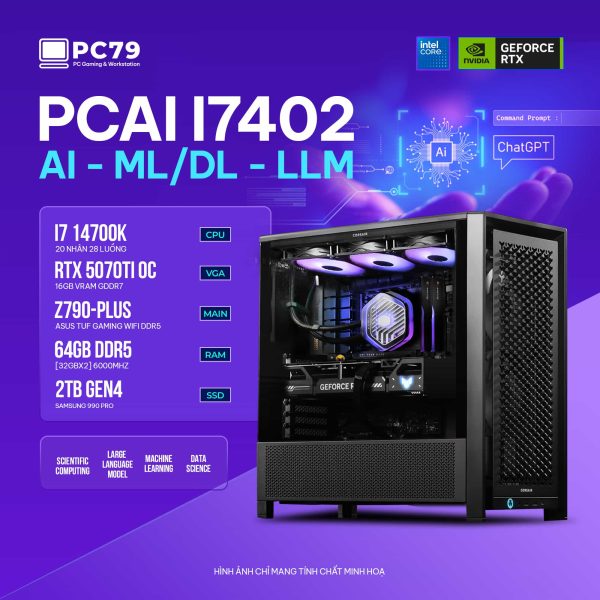PC ĐỒ HOẠ NEW AI MACHINE LEARNING PCAI i7402