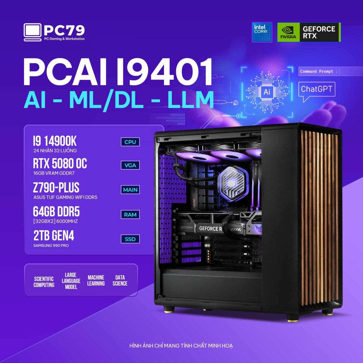PC ĐỒ HOẠ NEW AI MACHINE LEARNING PCAI i9401