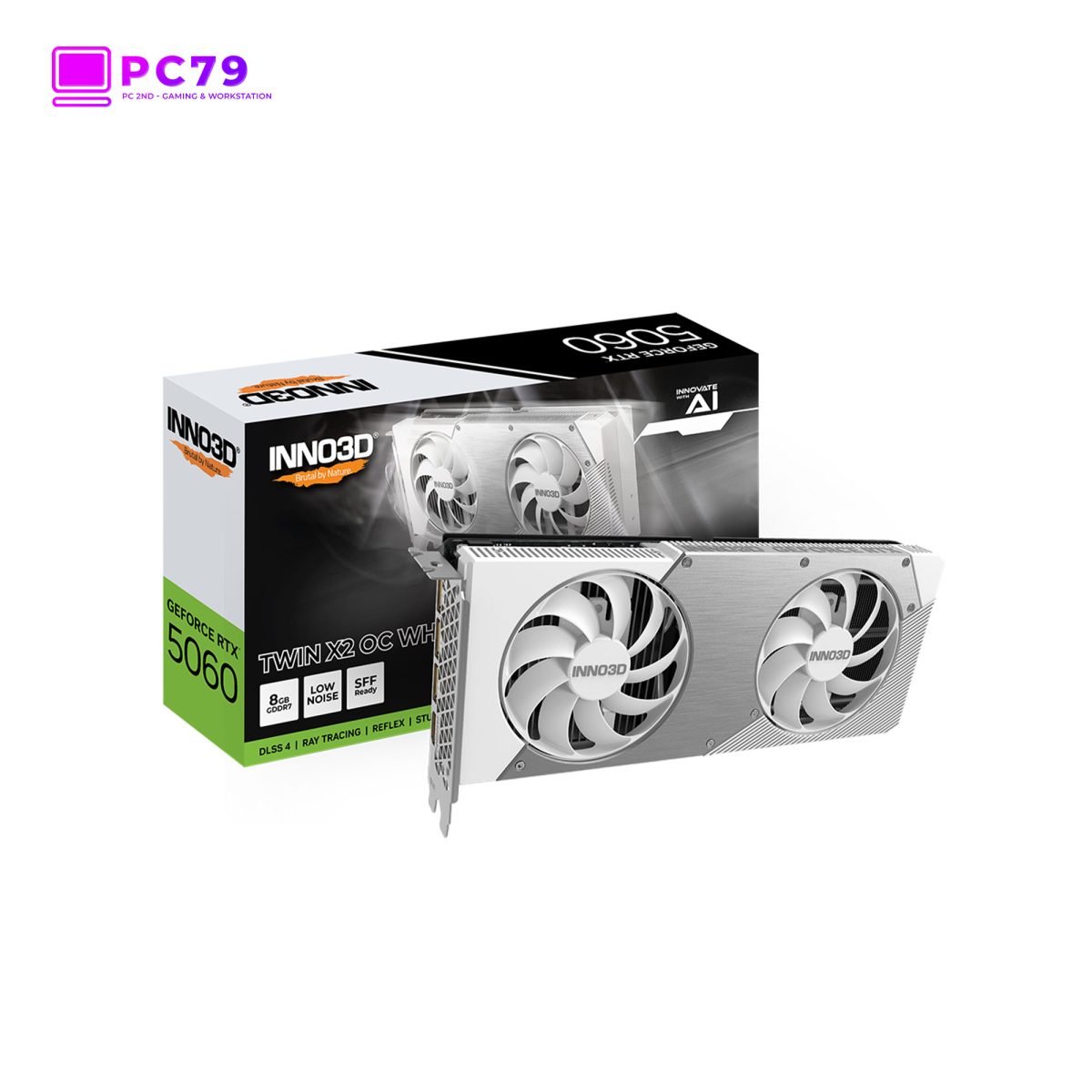 Card Màn Hình INNO3D GeForce RTX™ 5060 TWIN X2 OC WHITE