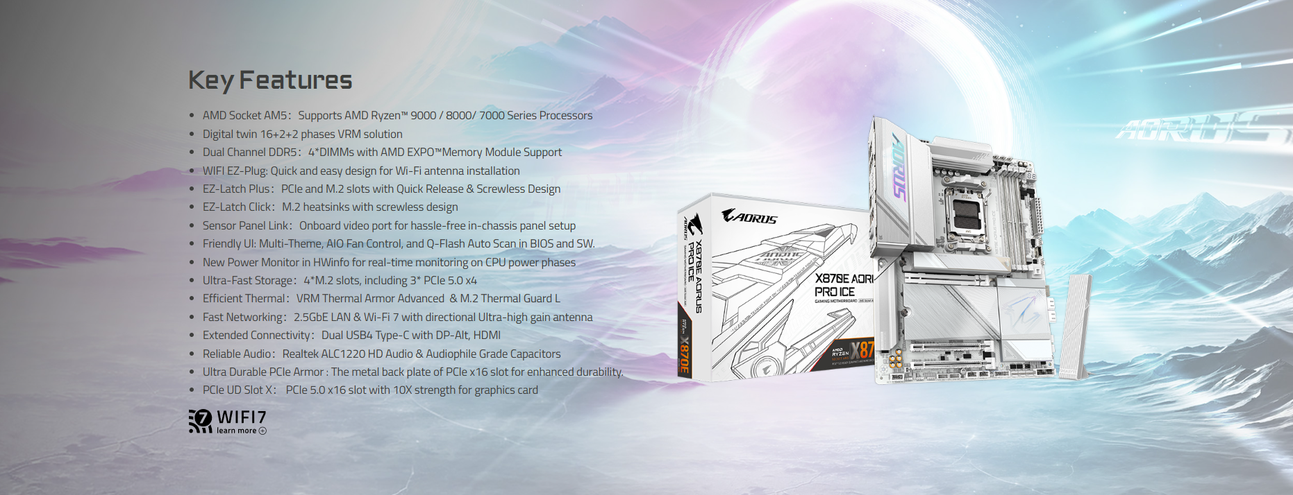 Mainboard GIGABYTE X870E AORUS PRO ICE DDR5 1