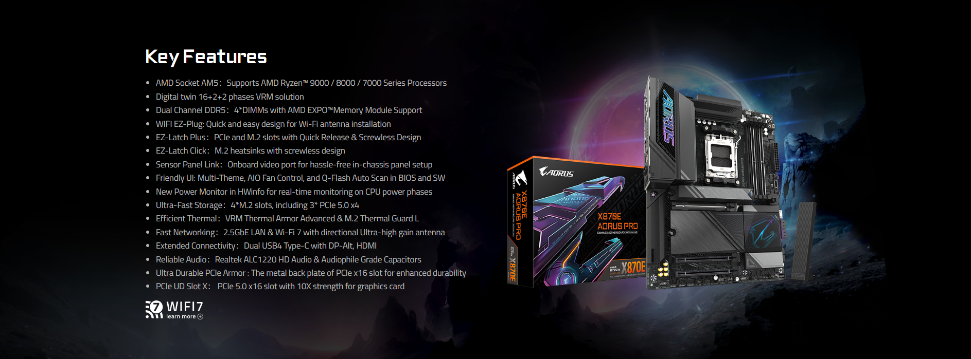 Mainboard GIGABYTE X870E AORUS PRO DDR5 1