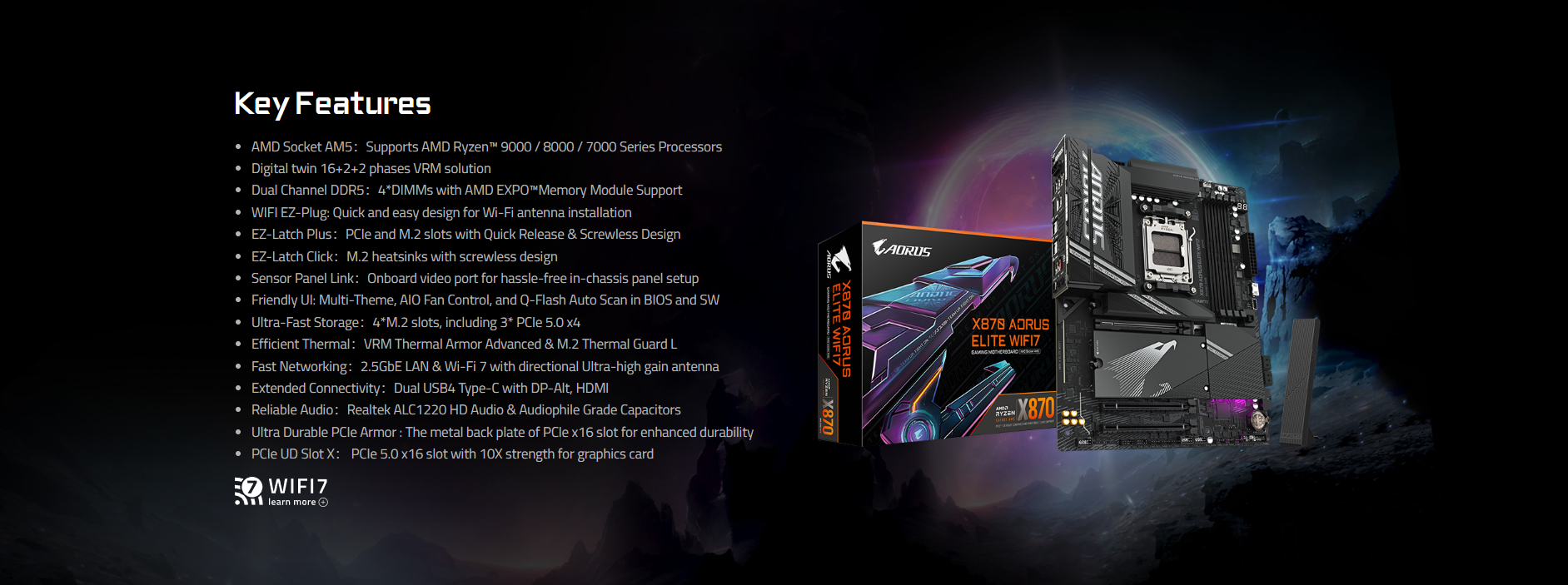 Mainboard GIGABYTE X870 AORUS ELITE WIFI7