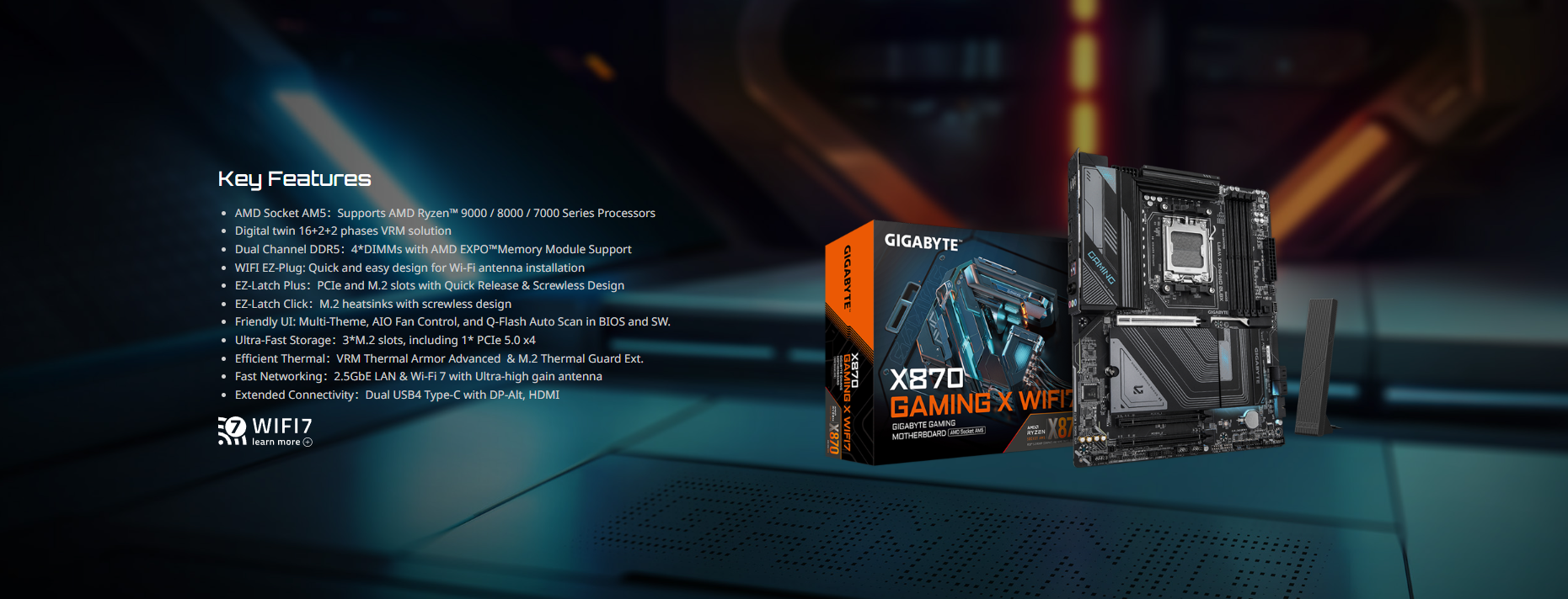Mainboard GIGABYTE X870 GAMING X WIFI7