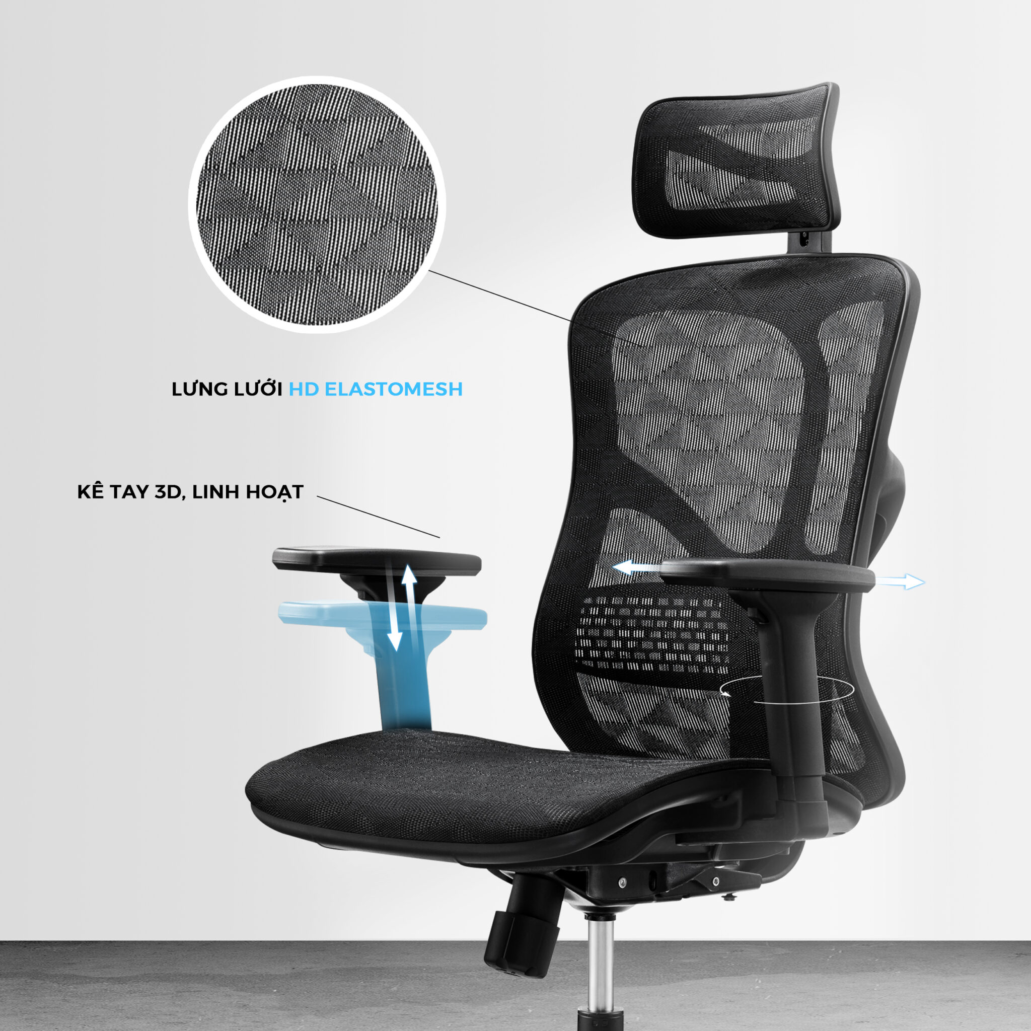 Ghế công thái học Warrior WEC610 Black h1