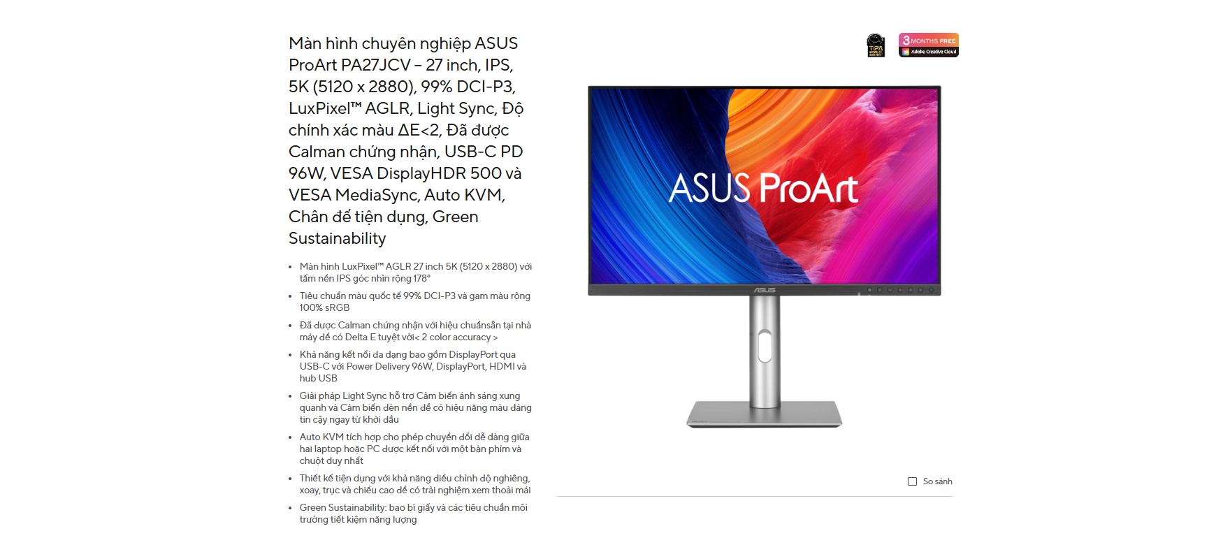 Màn hình ASUS ProArt PA27JCV