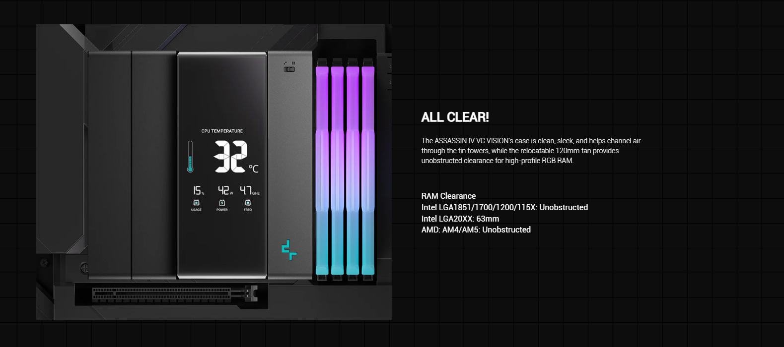 Tản nhiệt khí Deepcool ASSASSIN IV VC VISION Black
