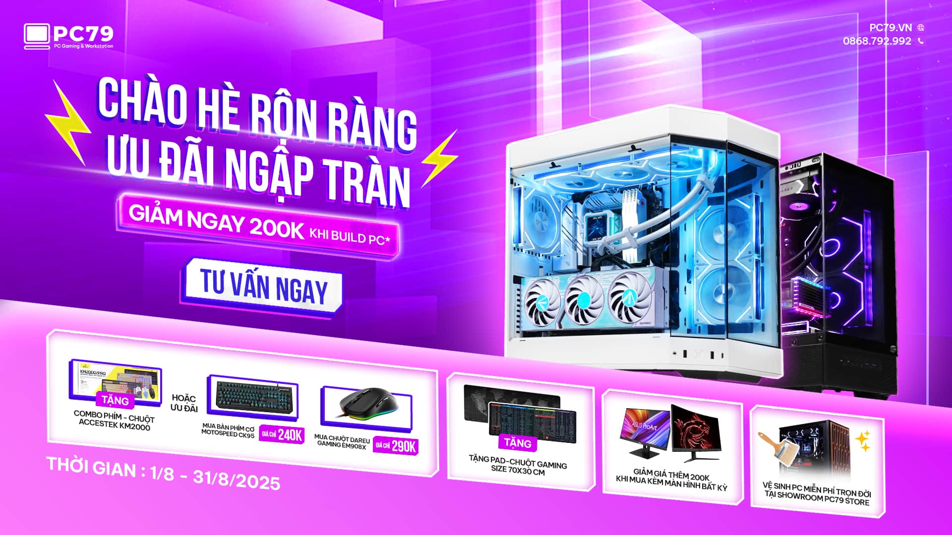 CHÀO HÈ RỘN RÀNG - ƯU ĐÃI NGẬP TRÀN Banner PC79 Store